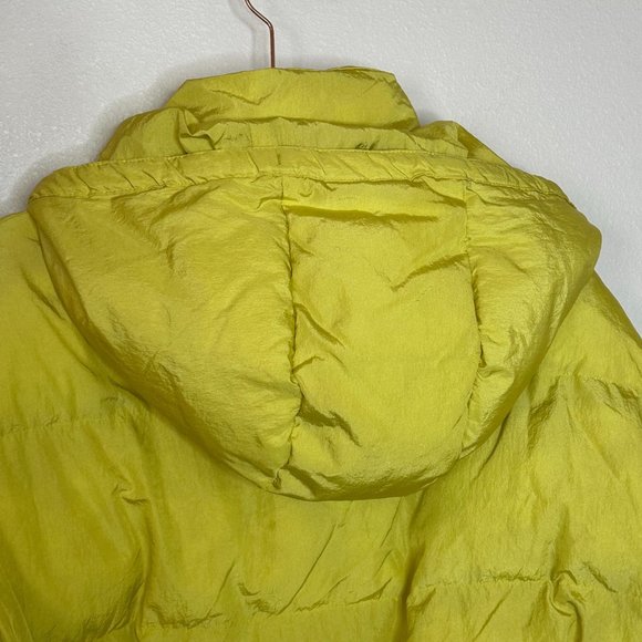 OOF WEAR Puffer Jacket 9108 In Nylon Crispy with Waist Belt Size 2 Citron Yellow - Picture 4 of 16